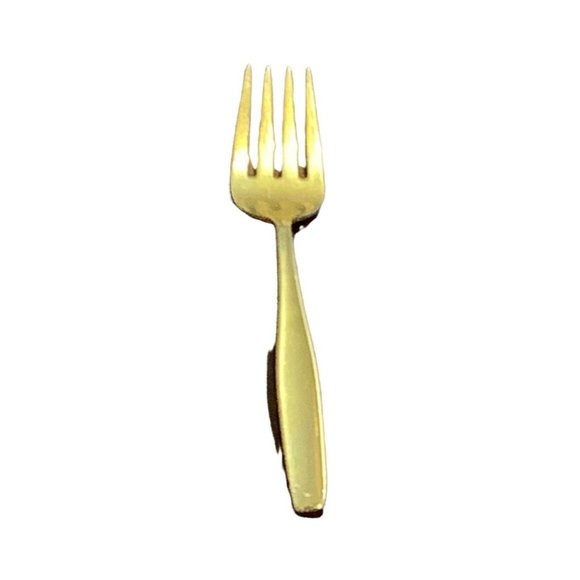Rogers Cutlery Co. Stainless Gold USA Salad Dinner Fork Butter Knife Vintage - Picture 3 of 7